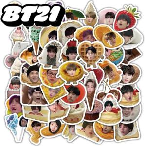 60개 BTS 음식 아바타 스티커 DIY 장식 스티커 방수 휴대폰 케이스 노트북 다이어리용