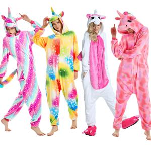 Kigurumi 유니콘 만화 Onesies 어린이 어린이 동물 잠옷 점프 슈트 여성 남성 잠옷 Onepiece 애니메이션 코스프레 의상