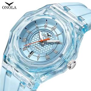 ONOLA 3857 클래식 패션 남성과 여성 커플 쿼츠 시계 방수 야간 조명 달력 날짜 레저 학생 시계 선물