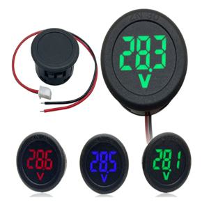 DC4-100V LED 디스플레이 원형 2선식 자동차 전압계 디지털 자동차 전압 전류 측정기 볼트 검출기 테스터 모니터 패널