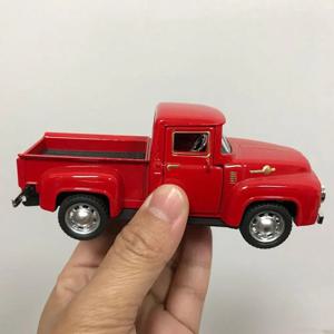 1/32 레드 메탈 트럭 모델 빈티지 합금 미니 풀백 다이캐스트 자동차 컬렉션 장식 소년 어린이 새해 크리스마스 장난감 선물