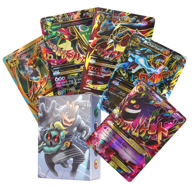 60/100Pcs 영어 포켓몬 카드 빛나는 메가 GX Vmax 태그 EX Vstar V 컬렉션 카드 장난감 어린이 선물
