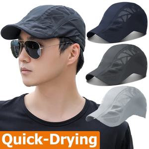 여름 남성 스포츠 태양 모자 통기성 메쉬 빠른 건조 바이저 모자 야외 Gorro Hombre Boina 골프 모자 패션 솔리드 플랫 캡