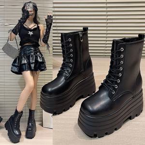 마틴 부츠 20cm 키높이 신발 큰 사이즈 여성 콘서트 스탠드 핏 숏부츠 롱 레그 부츠 방수 플랫폼 브리티시 스타일