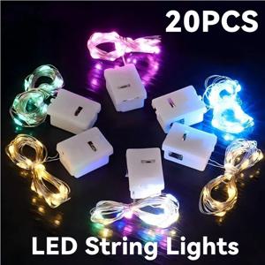20PCS 도매 3/2/1m LED 문자열 조명 구리 실버 와이어 갈 랜드 라이트 요정 조명 크리스마스 웨딩 파티 룸 장식