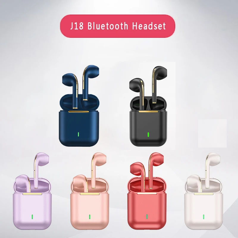J18 TWS 무선 이어버드, 5.3 Bluetooth 헤드폰 긴 재생 시간, 소음 차단 음성 통화, 게임, 비즈니스 및 스포츠용