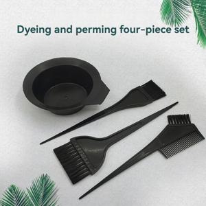 4개 세트 염색 키트 헤어 컬러 염색 그릇 혼합 브러시 헤어 컬러링 탈색 DIY 살롱 홈 헤어 염색 도구