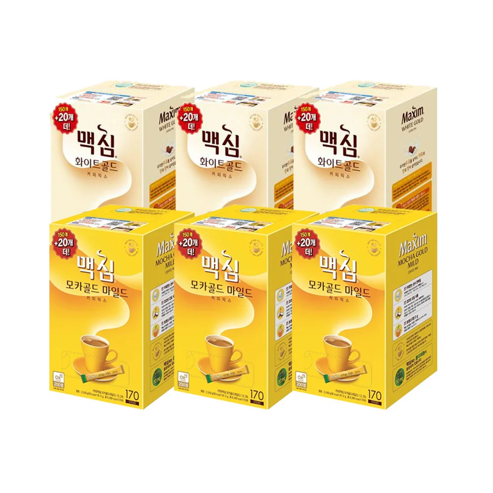 맥심 화이트골드(180Tx3개) + 모카골드(180Tx3개)  동서식품