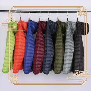 0-10 ℃   남성용 겨울 오리털 코트 초경량 후드 푸퍼 다운 재킷 남성용 휴대용 방풍 따뜻한 파카 남성 의류 5XL