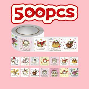 500개/롤 귀여운 고양이 디저트 스티커, 귀여운 케이크 테마 만화 데칼 DIY, 저널 및 선물 장식용