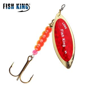 FISH KING 스피너 루어 미끼 4.5g/7.0g/12.5g/17.4g/27.1g 스푼 미끼 파이크 금속 낚시 루어 베이스 후크가 있는 하드 미끼