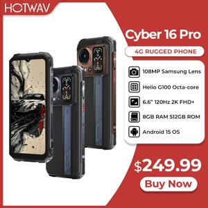 HOTWAV 사이버 16 프로 G100 러기드 폰 6.6인치 FHD+ 120Hz 디스플레이 108MP 휴대폰 안드로이드 15 8GB 512GB 6280mAh 33W 모바일 폰