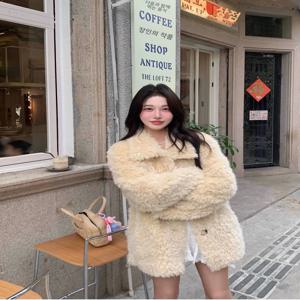 겨울 두꺼운 인조 모피 재킷 여성용 루즈 스타일 따뜻한 캐주얼 아우터웨어 친환경 양털 조끼 젊은 패셔너블 탑