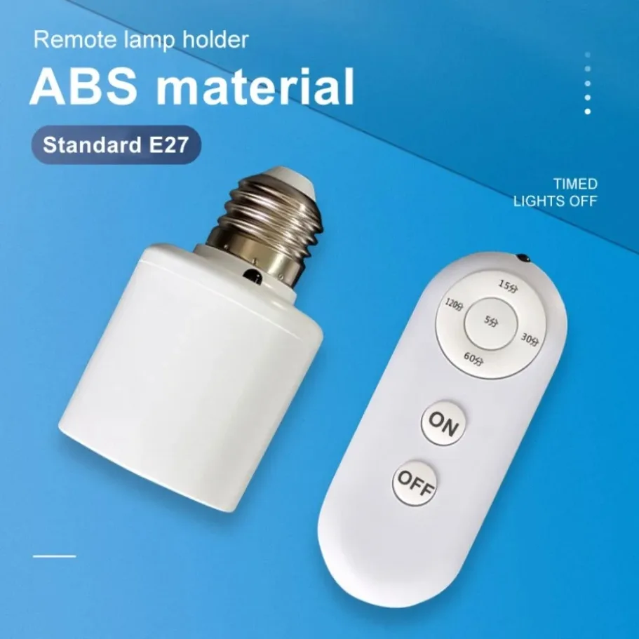 E27 110V 220V 하우스 멀티 라이트 스위치 60W 무선 원격 제어 스마트 타이머 스위치 램프 홀더베이비 룸 침실 타이머 스위치