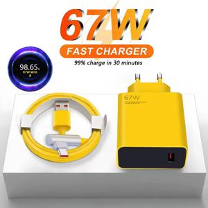 67W 6A USB 초고속 충전기 어댑터 샤오미 미 12 11 타입 C 케이블 포코 X5 X4 프로 레드미 노트 10 11 충전용