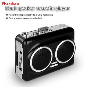 USB 카세트 플레이어 음악 테이프를 MP3로 변환하는 플러그 앤 플레이 카세트 테이프 플레이어 컨버터, USB 플래시 디스크 PC용 스피커 포함