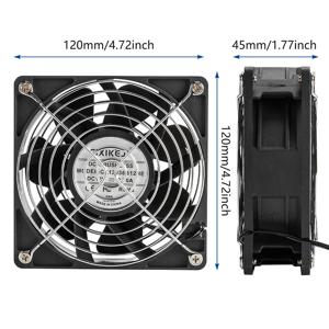 DIY 냉각 환기 배기 프로젝트를 위한 고속 축 머핀 팬 110V 120V AC 120mm x 38mm 듀얼 볼