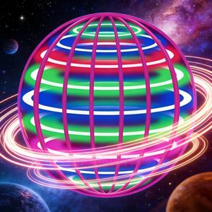LED 다채로운 색상의 플라잉볼 자동 부메랑 호버 오브, 자이로스코픽 반중력 블랙 테크 매직 플라잉 토이 어린이 선물용