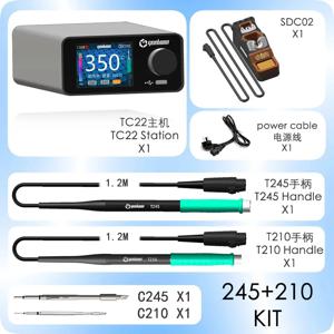 GEEBOON TC22 240W 납땜 스테이션 키트(SDC02 납땜 인두 스탠드 + T245/T210 핸들 + C245/C210 납땜 인두 팁 포함) 새 제품