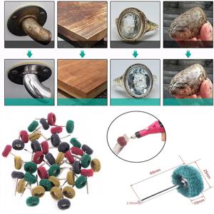 10/50/100pcs 미니 드릴 연마 브러시 나일론 버핑 연마 휠 샌딩 헤드 2.35/3mm 생크 버프 회전 도구 액세서리