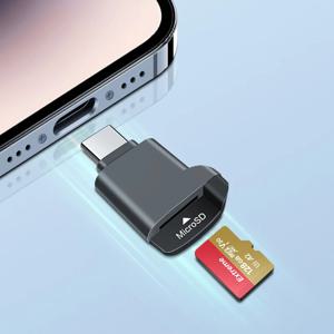타입-C 2.0 미니 TF 카드 리더 외장 저장소 블랙 스트레치 메모리 스틱 USB C 2.0 아이폰 17 16 미니 TF 카드 리더