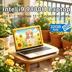 2026 퀸티센셜 포터블 14.1인치 HD 노트북 인텔 코어 I9-9880H 32GB 램 2TB SSD 엑소테릭 울트라 슬림 윈도우 11 실용적인