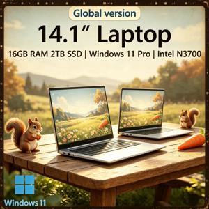 2026 레어리파이드 시크 14.1인치 초슬림 노트북 16GB 램 2TB SSD 인텔 N3700 1080P 화면 윈도우 11 프로 감각적인 게이밍