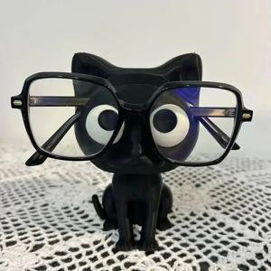 3D 프린팅 고양이 안경테-귀여운 플라스틱 데스크탑 수납함 안경테 포함, 홈 데코레이션 및 휴일 선물 수납함