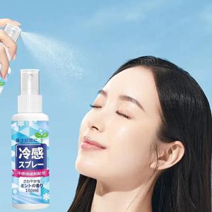 100ml 여름 쿨링 스프레이 휴대용 아이스 느낌 의류 트레이닝 릴리프 오래 지속되는 수분 공급 쿨 스프레이 (얼굴&바디용)