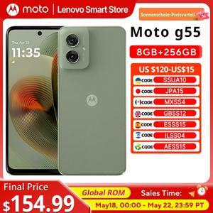 모토로라 MOTO G55 스마트폰 오리지널 글로벌롬 6.5인치 120Hz 디스플레이 256GB 미디어텍 디멘시티 7025 50MP 휴대폰