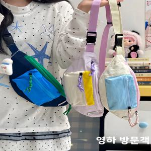 여성용 경량 미니 크로스바디 체스트백 야외용 휴대폰 가방 아동용 백팩 고급스러운 도파민 디자인