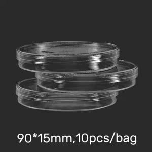 뚜껑이있는 LB 플레이트 박테리아 효모 용 10Pcs 90mm 플라스틱 페트리 접시 실험실 화학 장비 실험실 용품