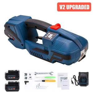 업그레이드된 휴대용 V2 전기 달아서 기계 3200N 배터리 구동 13-16mm PET PP 벨트용 자동 밴딩 PackageTool