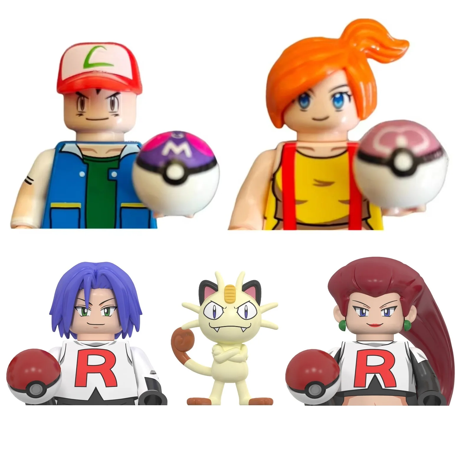 포켓몬 트레이너 피카추 리자몽 빌딩 블록 Ash Ketchum Misty Serena 미니 액션 피규어 완구