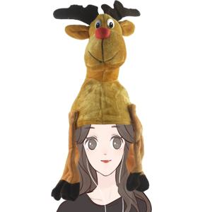 재미있는 만화 크리스마스 산타 모자 두꺼운 장식품 엘크 모자 찬송가 부르는 액세서리 크리스마스 파티 소품 파티