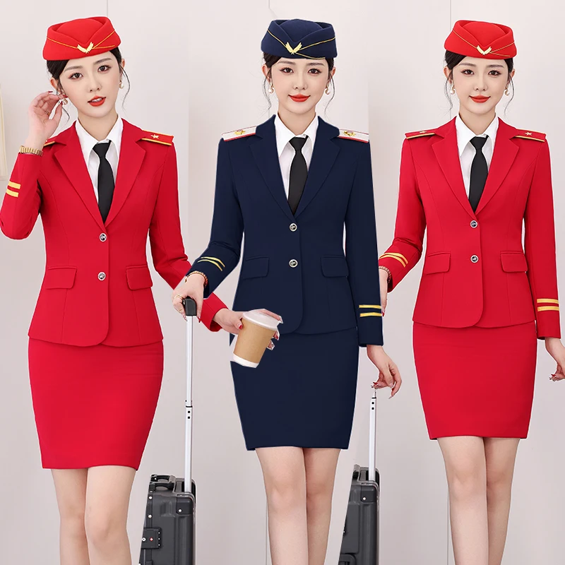레드 드럼 연주 의상 여성 항공 승무원 밀리터리 밴드 유니폼 민족 무대 의상 중국 전통 당나라 정장