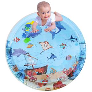 1pc 93cm 대형 아기 놀이 물 매트 상어 패턴 PVC 풍선 라운드 놀이 매트 쿠션 유아 패드 어린이 조기 교육 장난감