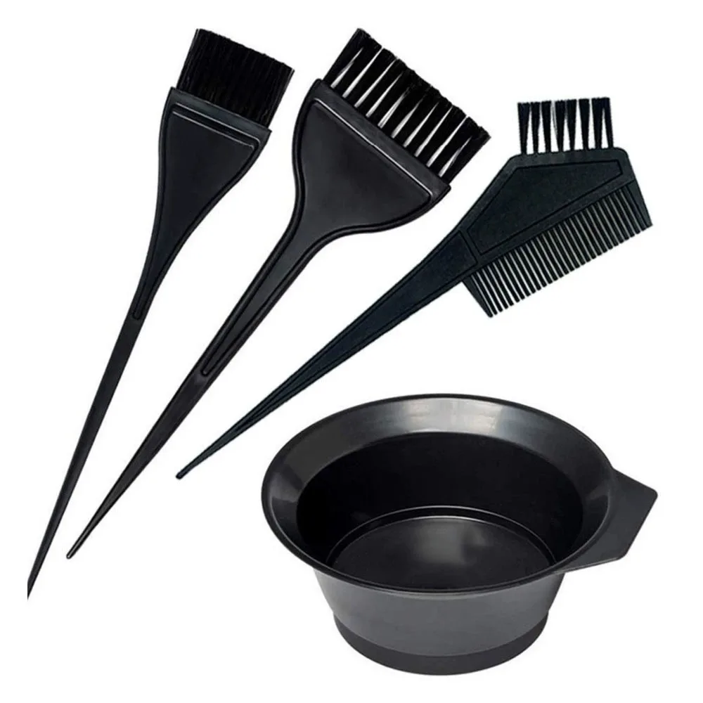 4Pcs 홈 살롱 머리 염색 브러쉬 세트 머리 염색 크림 그릇 색칠 브러쉬 빗 키트 헤어 색조 애플리케이터 이발사 스타일링 도구