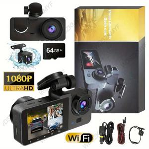 2/3채널 블랙박스, 1080P FHD 전후방 차량 내부 카메라, WiFi 앱 제어, 야간 시야, 주차 모드, 차량 액세서리