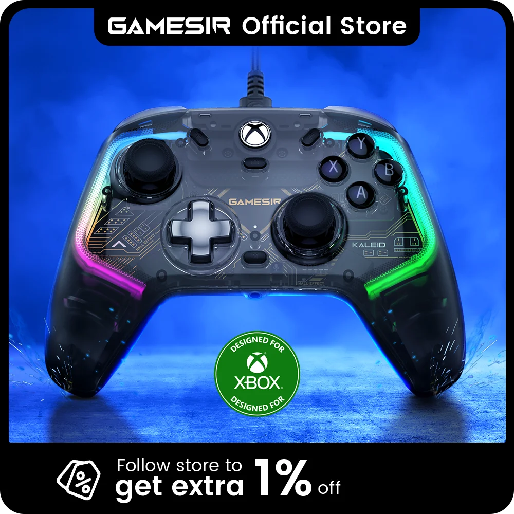게임서 칼라이드 Xbox 컨트롤러 유선 게임패드 (Xbox 시리즈 X, Xbox 시리즈 S, Xbox One 게임 콘솔용), 홀 이펙트 조이스틱 탑재