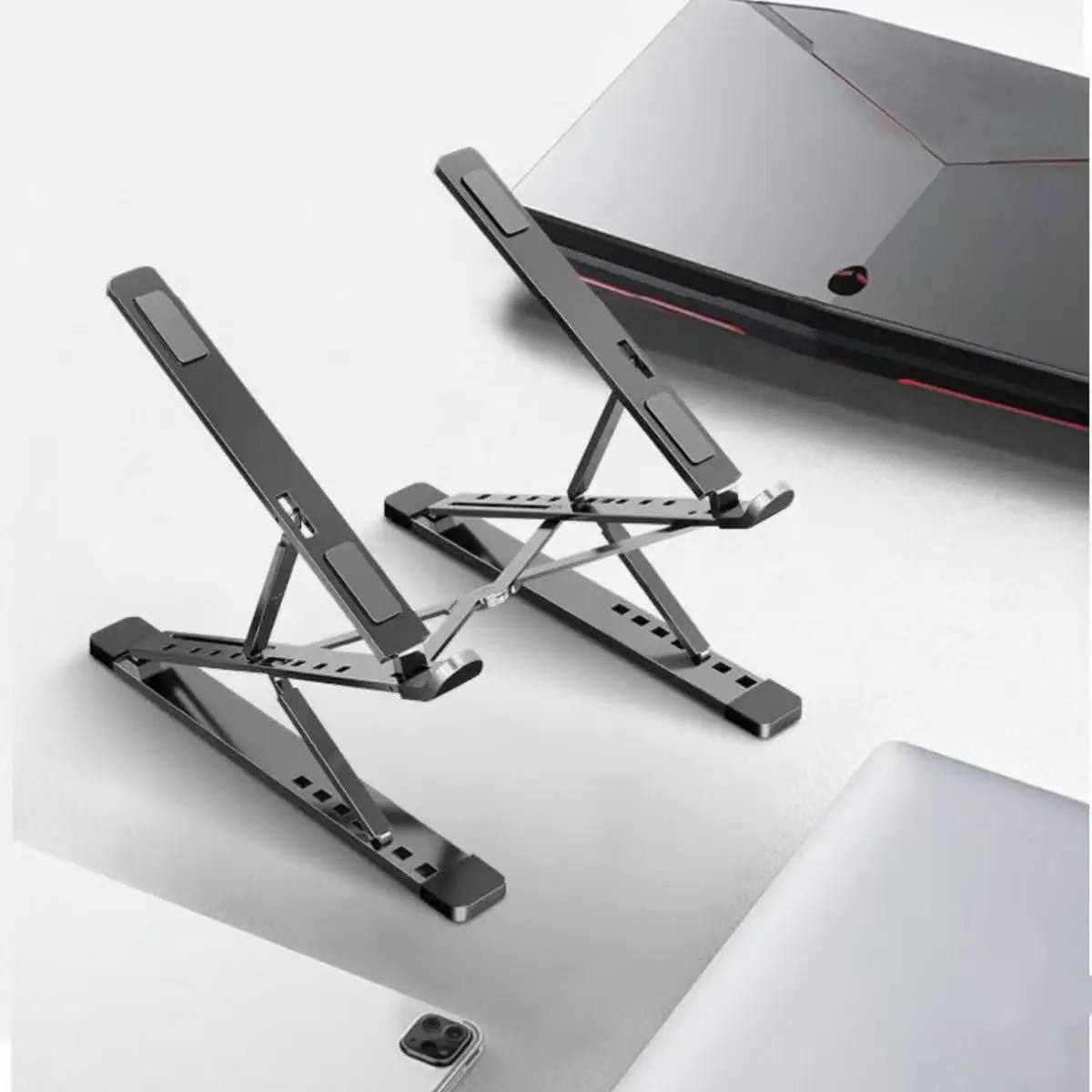 맥북 노트북 스탠드 접이식 조절 가능 알루미늄 컴퓨터 PC 태블릿 스탠드 노트북 테이블 홀더 방열