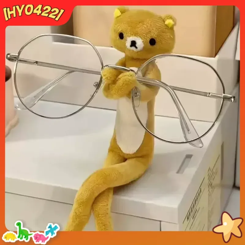 긴 다리 리락쿠마 플러시 장난감 부드러운 인형 가방 펜던트 키체인 여성을 위한 귀여운 선물 가방 장식 홈 장식품 선물