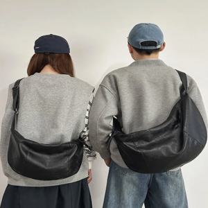 2026년 봄 신상 소형 PU 지퍼 크로스백 2025년 가을 신상 대형 체스트백 숄더백 남녀공용 가방