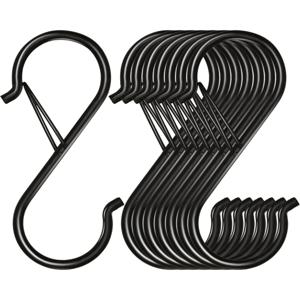 걸이용 10/20 S형 후크, 검정색 S형 후크, 안전 버클 디자인의 고강도 금속 후크, 식물, 램프, 주방 용품, 프라이팬, 냄비, 조리기구, 옷, 수건 걸이용