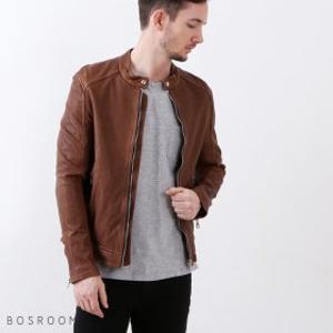 (보스룸)BOSROOM남자 소프트한 양가죽 넥 웨이스트 버튼 어깨 퀼트 포인트 데일리 자켓  2컬러