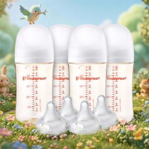 더블하트 모유실감 베이직/모먼트 240ml(젖병4개+젖꼭지M 4입)