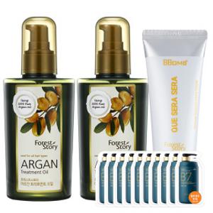 아르간 오일 헤어에센스 120ml 2개+핸드크림+샴푸10매 (역대급행사) / 헤어오일 세럼 손상모 끈적임X