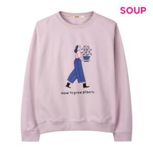 (롯데백화점)플랜트 자수 포인트 맨투맨 티셔츠 S61TS15