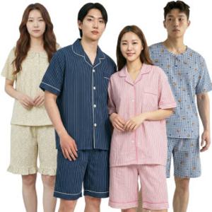 봄 여름 잠옷 세트 여자 남자 파자마 남성 여성 빅사이즈 커플 홈웨어 상하 한벌