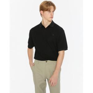 25SS 스테디셀러 블랙 단색 면혼방 반팔카라티셔츠 WHTS5B892BK